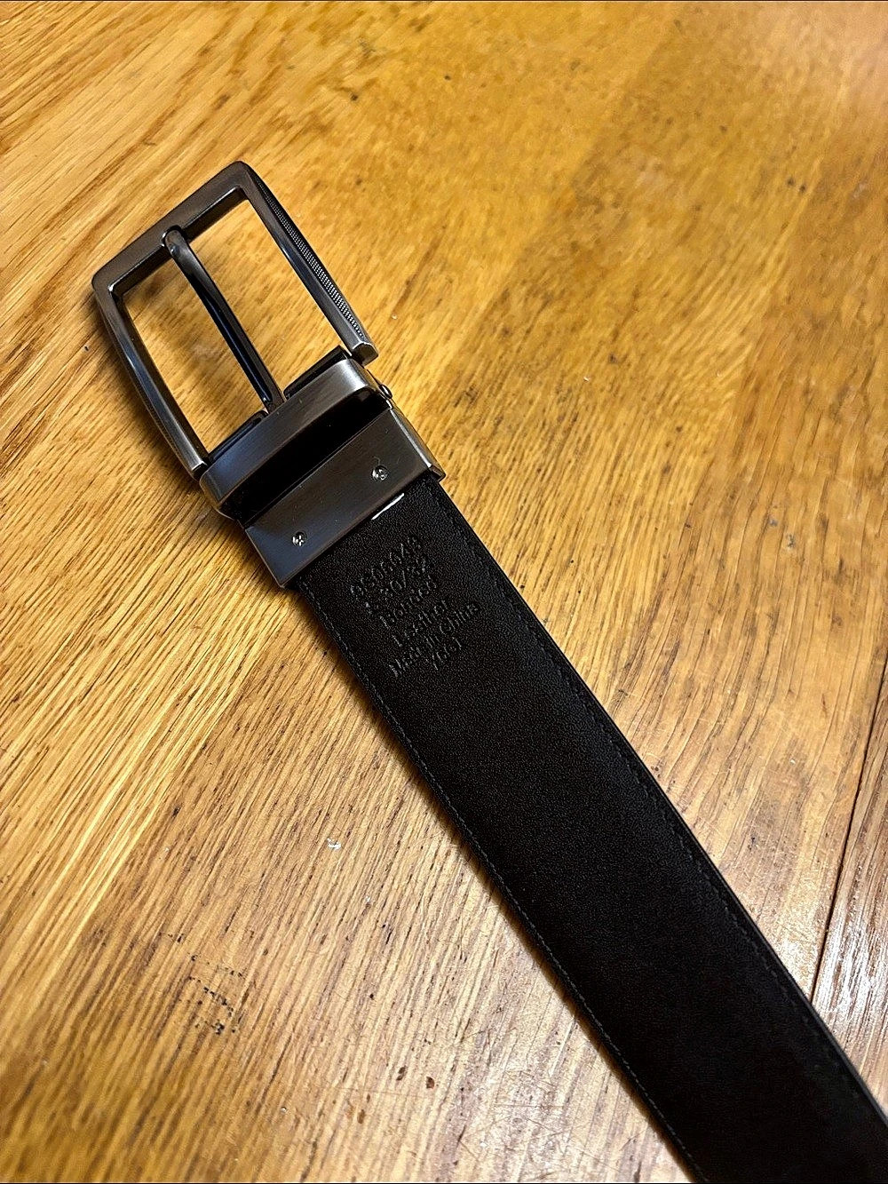 Black genuine Leather Belt 28”
